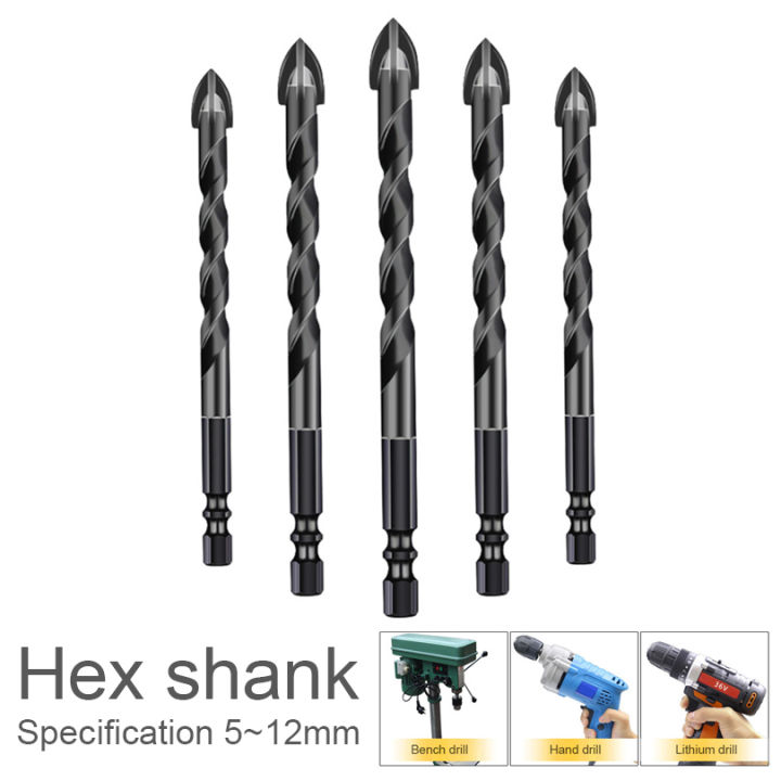 Tam Giác Chữ Thập 5-12Mm Mũi Khoan Xoắn Cacbua Lục Giác Tay Cầm Chống ...