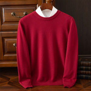 Autumn Winter Mens O-Neck Merino Wool Sweater New Versatile Basic Cashmere Pullover Casual Business Knitwear Sweater2026