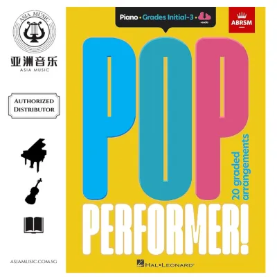 AUTHORISED DISTRIBUTOR - ABRSM - POP PERFORMER PIANO - INITIAL-GRADE 3