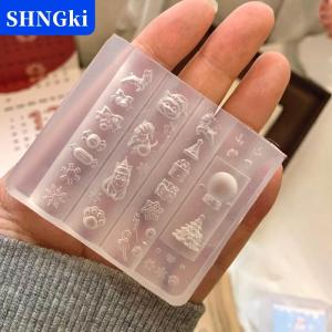 [COD] 🔥🔥🔥SHNGki 3D Baroque thiên thần bướm Cây giáng sinh người tuyết móng tay khuôn tự làm móng tay nghệ thuật trang trí Silicone khắc khuôn làm móng mẫu