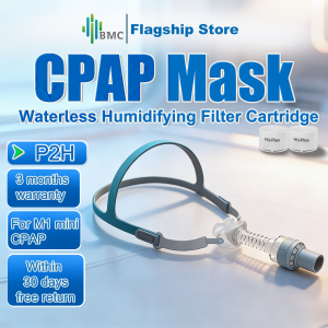 BMC P2H Nasal Pillow Mask For M1 Auto CPAP with Waterless Humidifying Filter Cartridge Includes 3 Silicone Pads in S/M/L Sizes