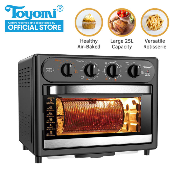 TOYOMI 25L AirFryer & Oven 2-in-1 with Rotisserie Air Fryer Oven AFO 2525RC