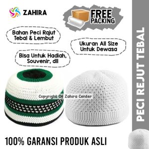 PECI RAJUT Tebal Premium Kopiah Kopyah Untuk Dewasa All Size Ibadah Sholat Souvenir Oleh Oleh Haji Umroh