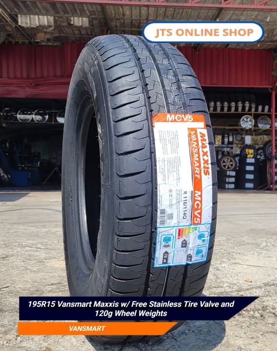 195R15 Vansmart Maxxis w/ Free Stainless Tire Valve and 120g Wheel ...