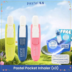 Enchong Dees Inhaler Set: PAS Pocket Inhaler (x3) (1.5ml each) [Menthol Headache] (Twin R)