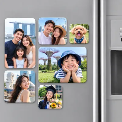 Personalised Photo Fridge Magnets Set of 5 | Custom Photo Magnet with Matte Finish | Couple Pet Birthday Graduation & Anniversary Gift