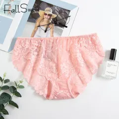 FallSweet 3 pcs/lot ! Lace Panties For Women Sexy Transparent Low Waist  underpants Ultra Thin Soft Underwear M to XXL