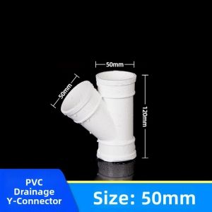 FLYING 2"3"4"5"6" PVC Drain Wye Fitting White Y-Shaped 3-Way Drainage Pipe Fittings Professional Corrosion-Resistant Drain Pipe Joint Pipeline Accessories