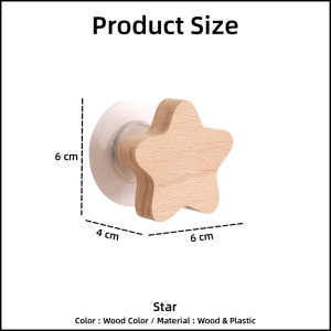 【i.Rumah】 Creative Wooden Wall Hook Star Moon Shaped Key Bag Hook Coat Rack Punch-free Hook Wall Hanger Kids Room Decorative Hook
