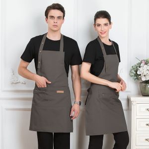 Waterproof Durable Canvas Adjustable Apron with Pocket Protective Apparel for Cooking Kitchen BBQ