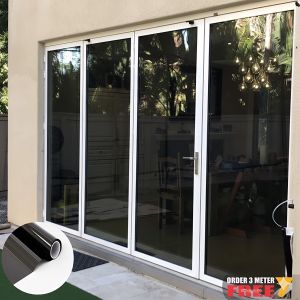 Kaca Film One Way Cermin Kaca Film Jendela Rumah Kaca Film Silver Hitam Peredam Panas / Riben Sticker Cermin Chrome