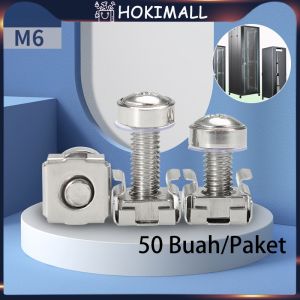50PCS M6 Baut Dan Mur Hard Case/Mur Baut Hardcase/Mur Baut Lis Besi Lubang Rak