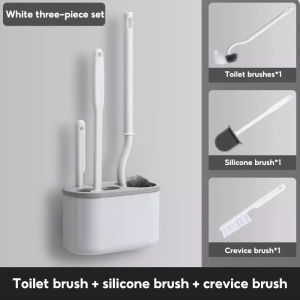 Bestseller Wall Mounted Toilet Brush Set of 3 Wall-mounted Multifunction Toilet Brush Bathroom Cleaning Brush With Holder