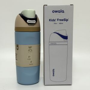 Owala FreeSip Kids Make Waves Owala Cup Stainless Steel Water Bottle 16oz - BPA-Free Leakproof Thermos for School Travel & Outdoor Cute Insulated Tumbler