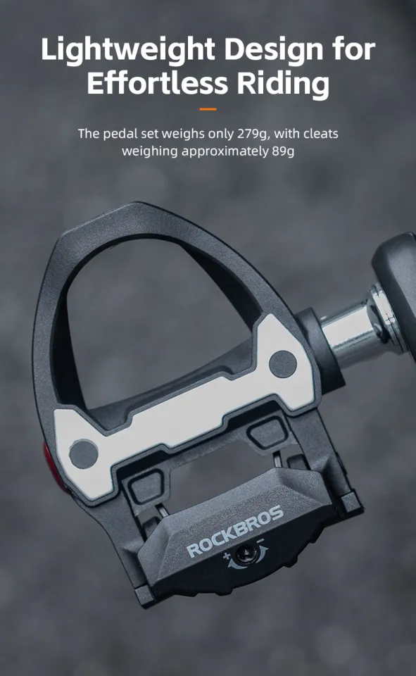 ROCKBROS Bicycle Cleats Pedal Sealed Bearing Stable Self-locking Cycling  Pedal Lighweight Nylon Road Bike Pedals With Clips SPD