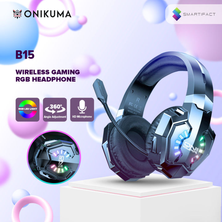 Onikuma B15 Wireless Gaming Headset RGB Headphone with Noise