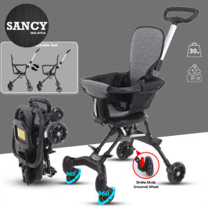 SANCY Compact Baby Stroller Lightweight Foldable 2 Way Adjustable Seat With Brake Universal Wheels - Fulfilled by SANCY