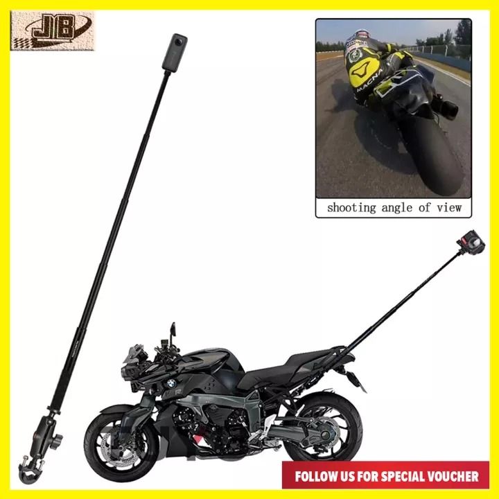 Andoer Unsichtbarer Selfie-Stick, Fahrrad-Kamerahalter, verstellbar Motorrad Selfie Stick Lenkerhalterung Kamerahalterung 27,9 cm-113,5 cm mit 1/4 Zoll Schraubefür INSTA360 X2/X3