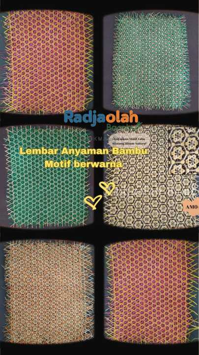 Lembar Anyaman Bambu Motif Berwarna Cantik / anyaman bambu/ bahan ...