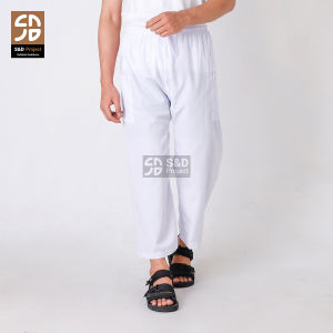 S&D PROJECT Celana Pangsi Bahan Katun Besway Warna Putih S-XXL Untuk Pria Dewasa