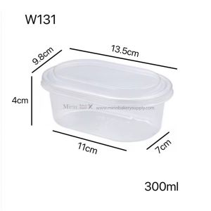 กล่องเบเกอรี่ใส วงรี พร้อมฝาเรียบ แพค25ใบ