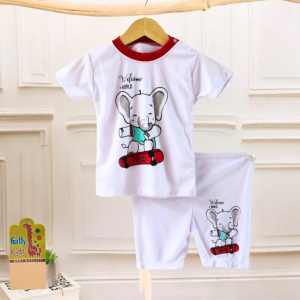 SETELAN BAJU BAYI LENGAN PENDEK CELANA PENDEK UMUR 3BLN SAMPAI 18BULAN BB11KG