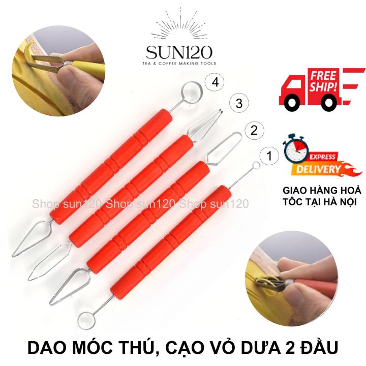 Dụng cụ cạo vỏ dưa hấu, dao móc thú 2 đầu, dao đi nét tỉa hoa quả