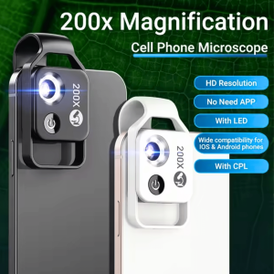 BERGARANSI APEXEL Lensa Microscope Smartphone 200x APL MS002CBK