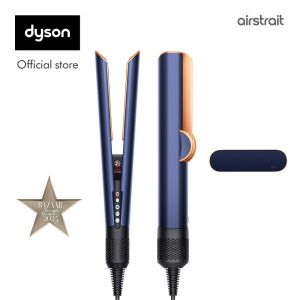 Dyson Airstrait ™ straightener HT01 (Prussian Blue/Rich Copper) - Meluruskan rambut dari basah ke kering | Tidak merusak rambut dengan panas | Styling lebih cepat