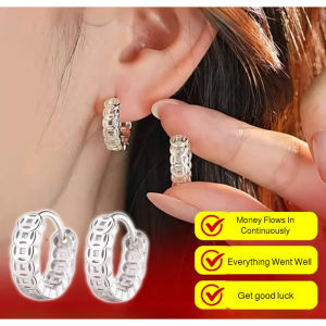 Sterling Silver Lucky Stud Earrings Bring Fortune And Wealth Women Fashion Jewelry Accessories
