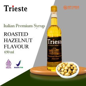 Syrup TRIESTE Rasa ROASTED HAZELNUT 650 ml Italian Premium Sirup Flavoured Minuman Bartender Kopi