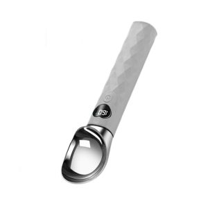 KECTTIO LED Display Electric Heated Ice Cream Scoop Fast Heating Waterproof Ice Cream Dipper Easy Clean Easy Serving Self Warming Dessert Gadget Hard Ice Cream