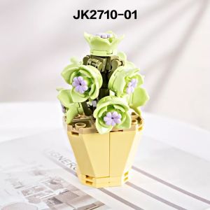 Hiasan Nano Block Flowers Pot Bunga Model DIY Mainan Balok Buket Mainan Anak-anak Pendidikan dan Mainan Balok Edukasi Karakter Kartun Mainan Balok DIY 3D Puzzle Brick Mini (Bisa Bersinar) / Hiasan cantik rumah