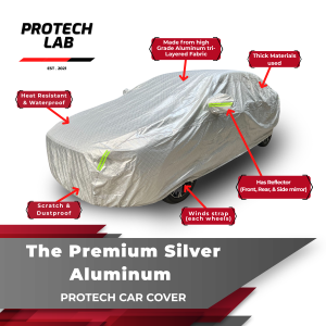 Hyundai Elantra Protech Lab - Premium 3-Layered All Weather SILVER Aluminum Car Cover