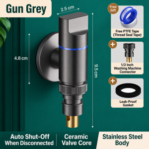 READY STOCK!!! Mini Washing Machine Faucet Auto Stop Water Adapter Universal Tap Joint for Laundry Hose LT136 自动控水迷你洗衣机水龙头