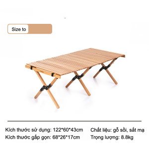Bàn gỗ cuộn cắm trại NatureHike NH19JJ009