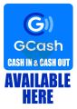 Laminated Signage - We Accept Gcash Payment Bills Payment GCASH Rates Cash In Cash Out Load Available Here Sign. 