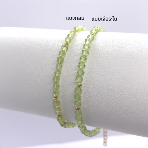 MITHRA กำไลหินมงคล สร้อยข้อมือหินแท้ เพอริดอท (Peridot) หินแห่งความสำเร็จและการเยียวยา สร้อยข้อมือหินนำโชค กำไลหินเสริมดวง หินแท้ ขนาด 3 มม. เสริมการงาน ความสำเร็จ