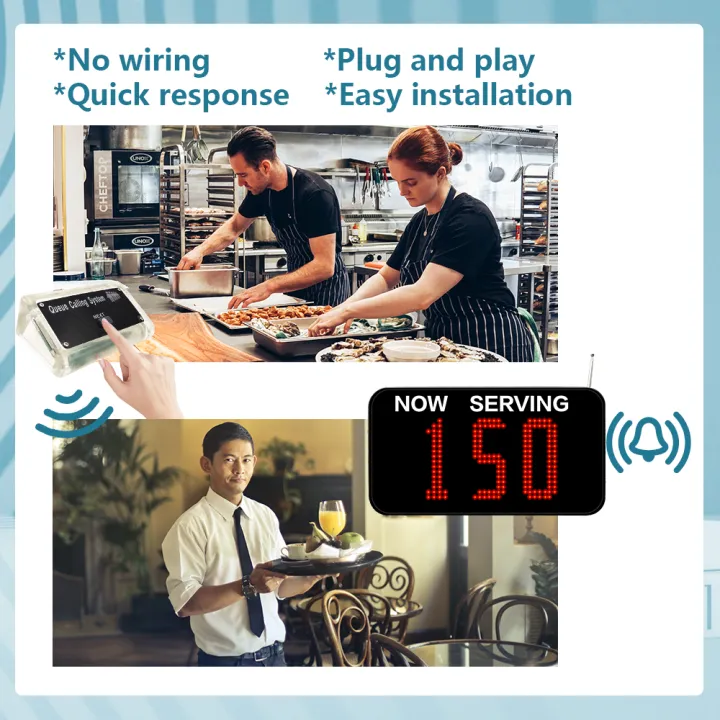 Queue No Machine Queing number machine Queuing system Plug and Play Wireless Call System ...