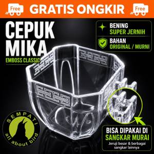 SEMPATI Cepuk Mika Segi 8 No 3 Mini Emboss Wadah Pakan Minum Burung Lovebird Kacer Kenari Branjangan Finch