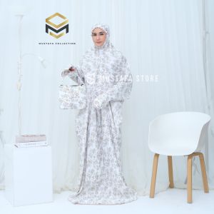 Mukena Lajuran/Terusan Material Katun Motif Print