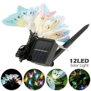 Outdoor Fairy String Lights 4M/5M Solar Outdoor String Lights Butterfly Fiber Optic Waterproof Decoration Lights