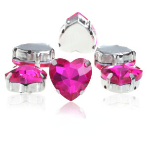 WH Heart Shape 10mm 12mm Shiny Crystal Rhinestone DIY Sew On Rhinestones Clothing Garment Accessories