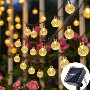 12M Globe Solar Crystal Ball 100LED Bubble Solar String Light Waterproof Outdoor Light For Garden Camping for Christmas