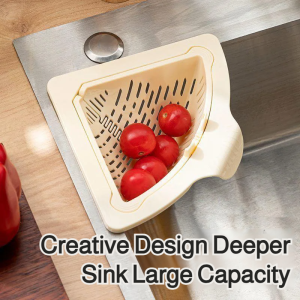 Magnetic Drain Basket For Kitchen Easy Cleaning Large Capacity Space Saving Multifunctional Sink Organizer