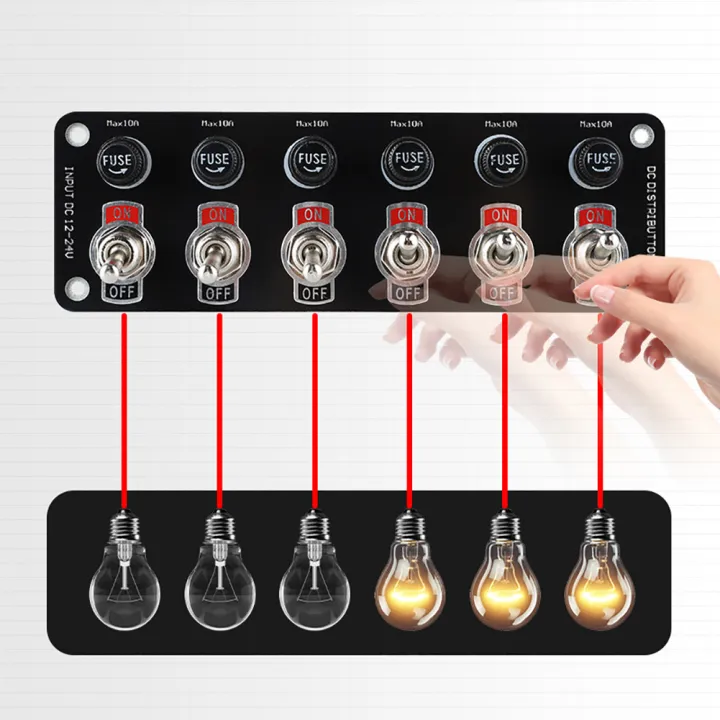 iriisy 3 Gang/6 Gang Toggle Switch Panel On/Off Rocker Toggle Switch ...