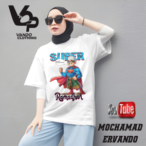Vando Baju Lebaran Superman Ramadhan Hari Raya Idul Fitri Lengan Pendek Cotton Combed 30s kekinian