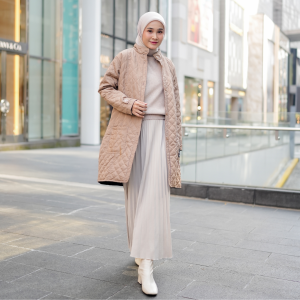 HIJACKET BELVA | Jacket Travelling Umroh dan Haji | JAKET HIJAB WANITA MUSLIMAH Panjang | MANTEL MUSIM DINGIN Kekinian | 50% Anti Air dan Angin