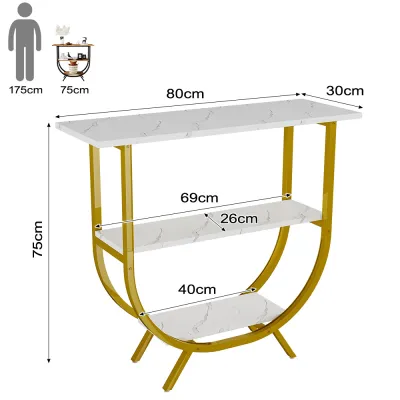 Console Table Slim Narrow Entryway Table Side Table Hallway Storage Rack Bedside Table Meja Konsol