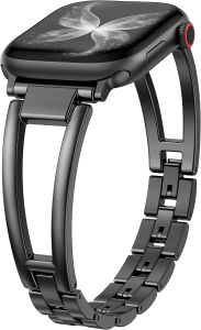 Wearlizer Compatible with Watch Band 42/46/38/40/41/44/45/49mm Women Dressy Fancy Stainless Steel Metal Strap Pretty Designer Bracelet for iWatch Series 11 10 9 8 7 6 5 4 SE/Ultra 3 2 1